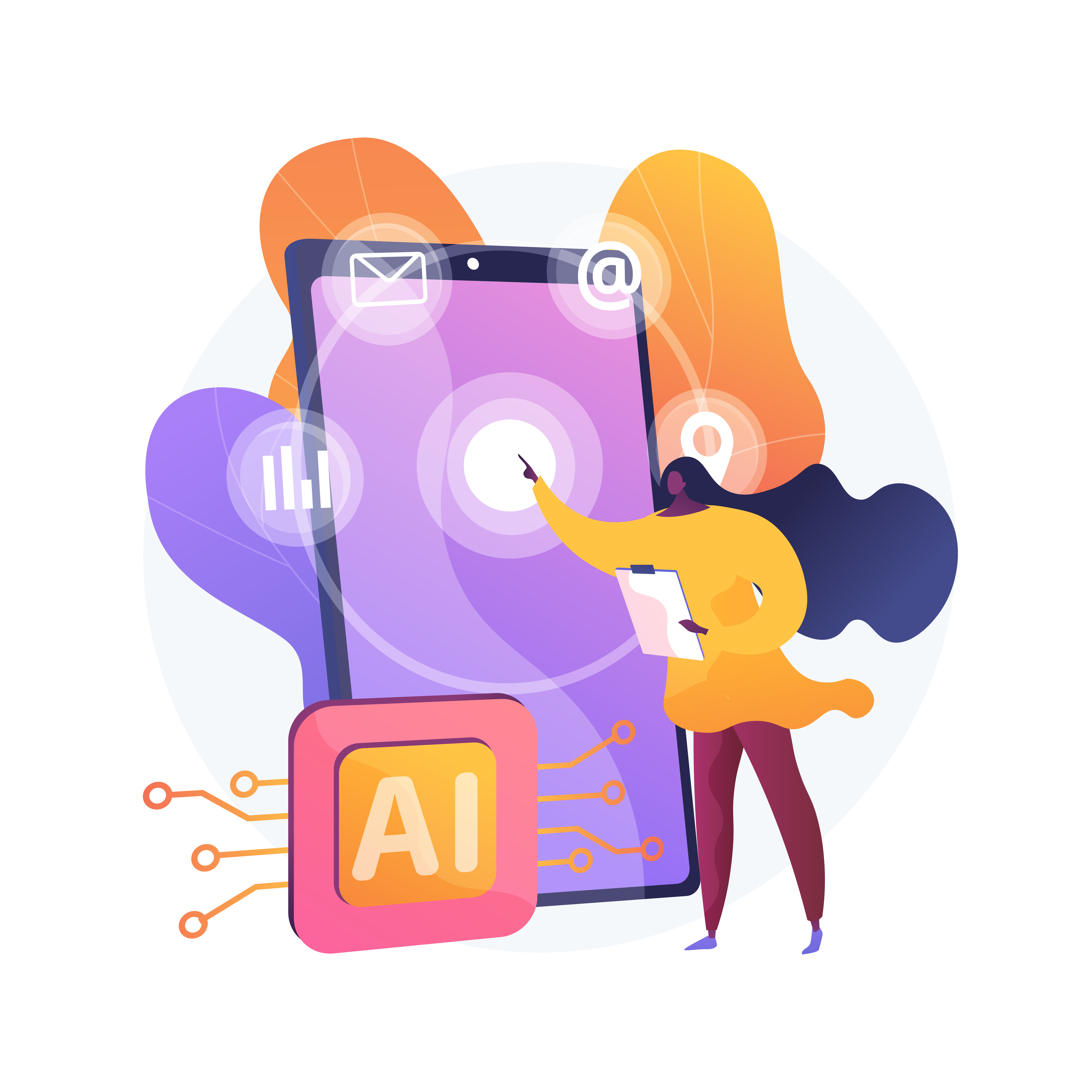 AI technology and digital visibility concept