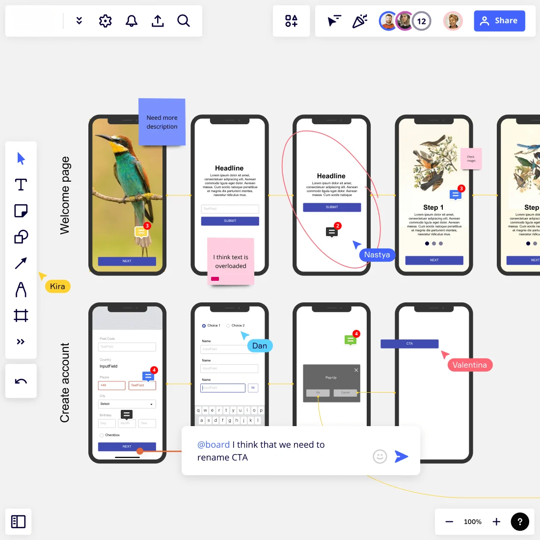 CRM UI UX design screens