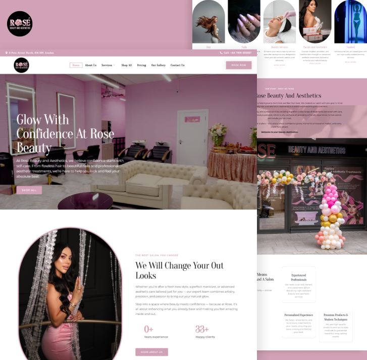 Rose Beauty and Aesthetics website