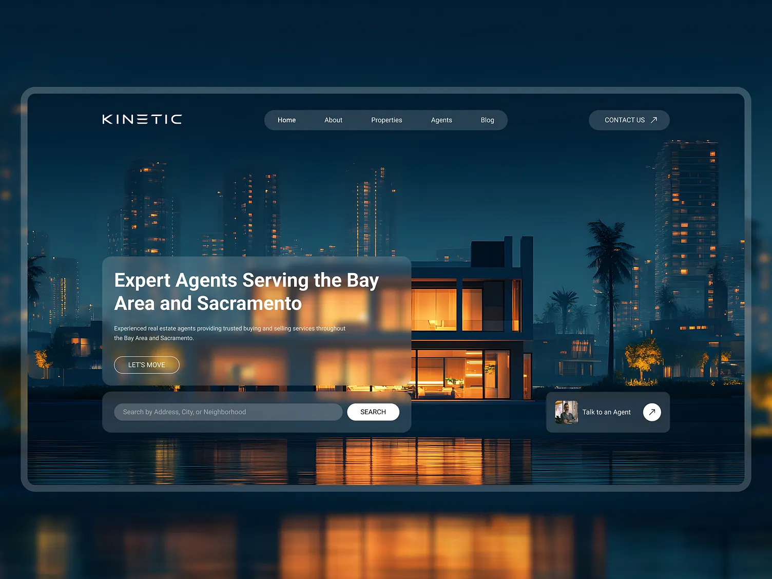 KINETIC real estate website design showcase