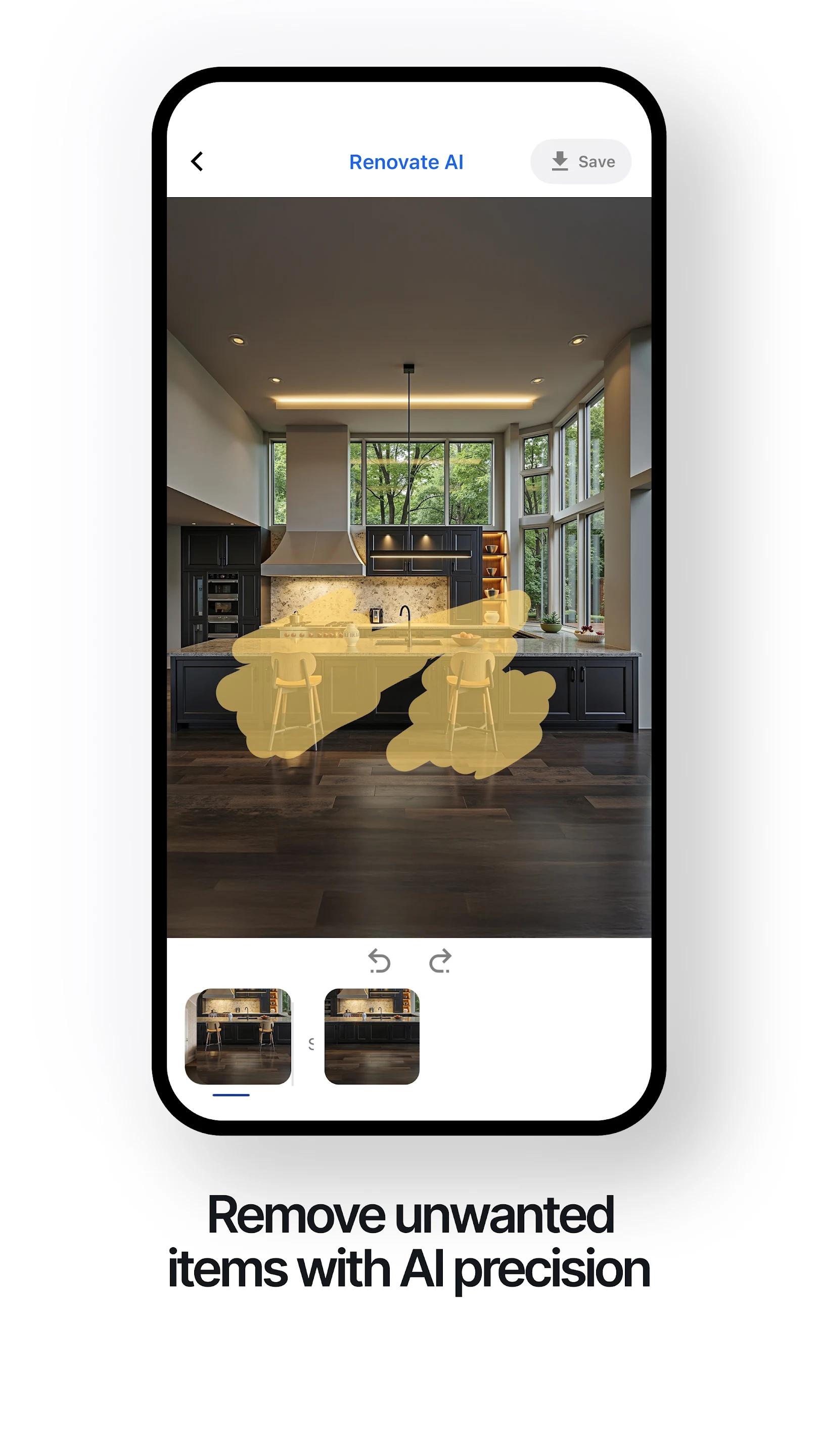 Renovate AI app screen
