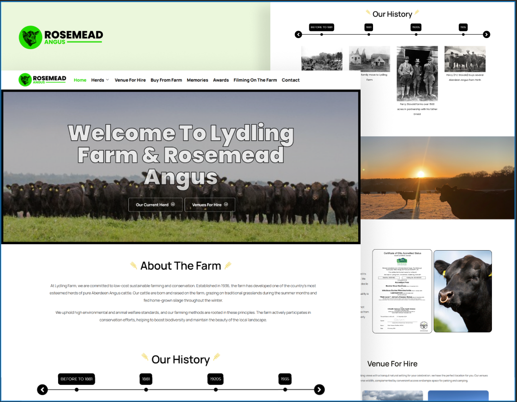 Lydling Farm and Rosemead Angus website