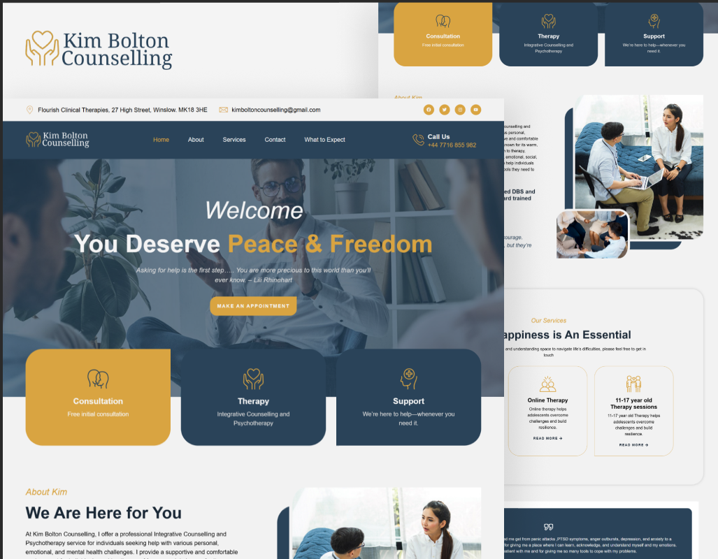 Kim B Therapy website