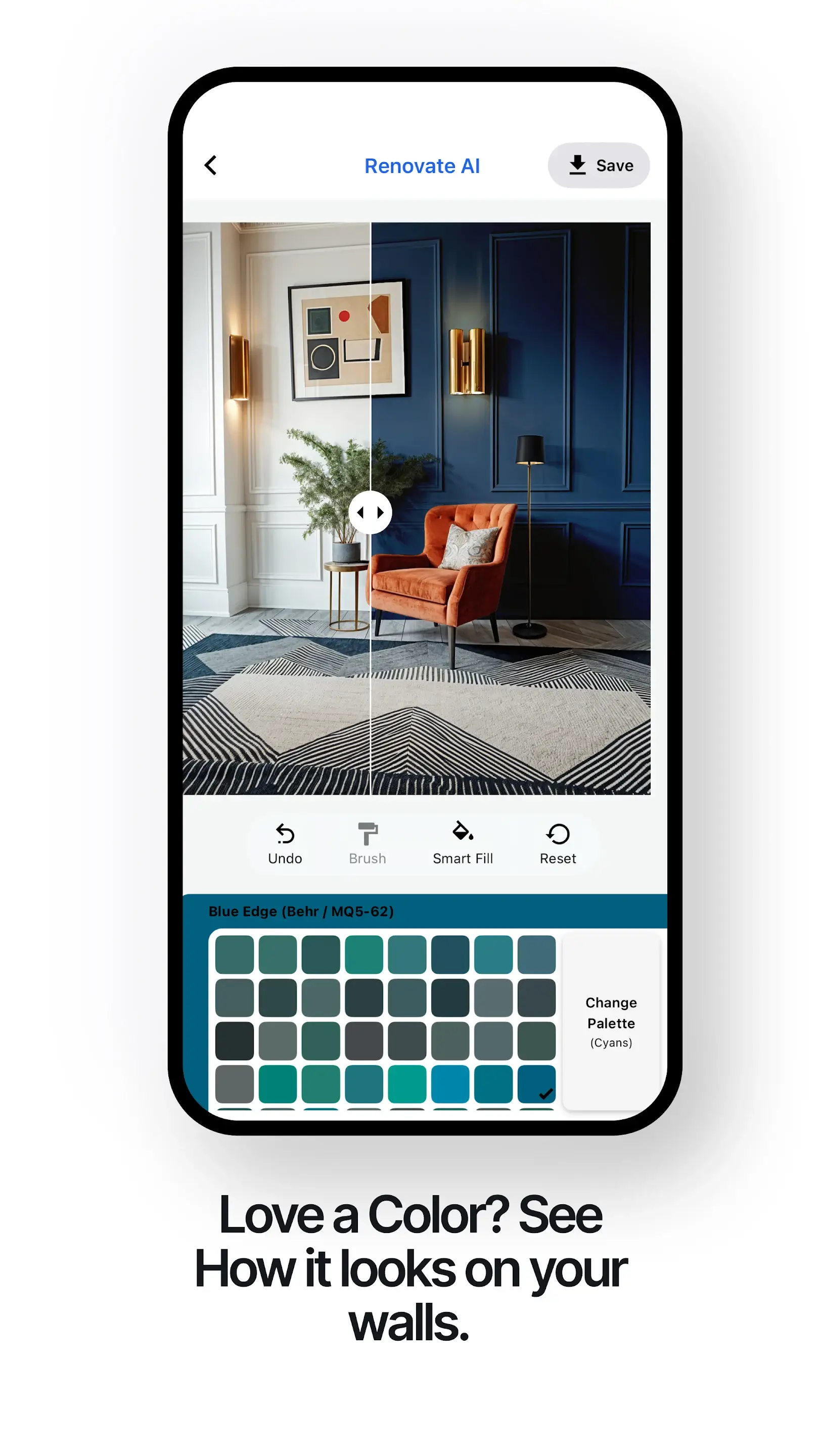 Renovate AI interior redesign result
