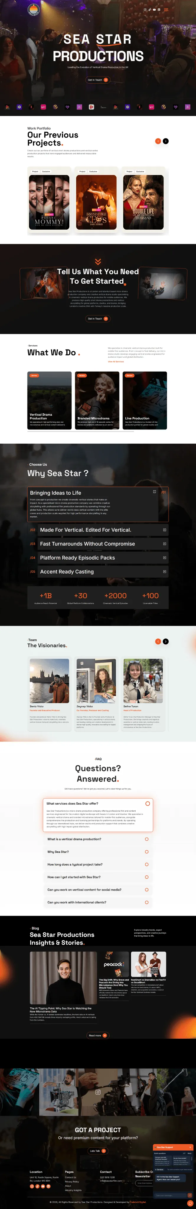 Sea Star Productions full site design