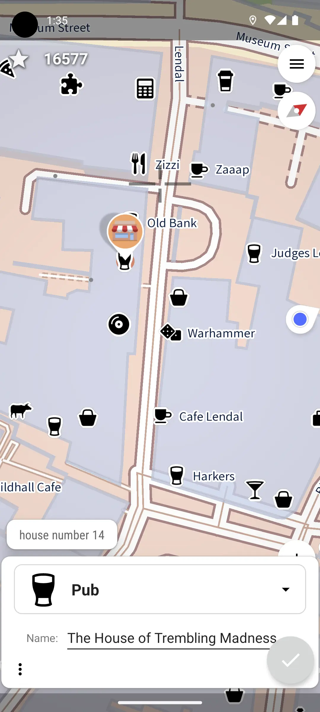 StreetComplete map contribution screen